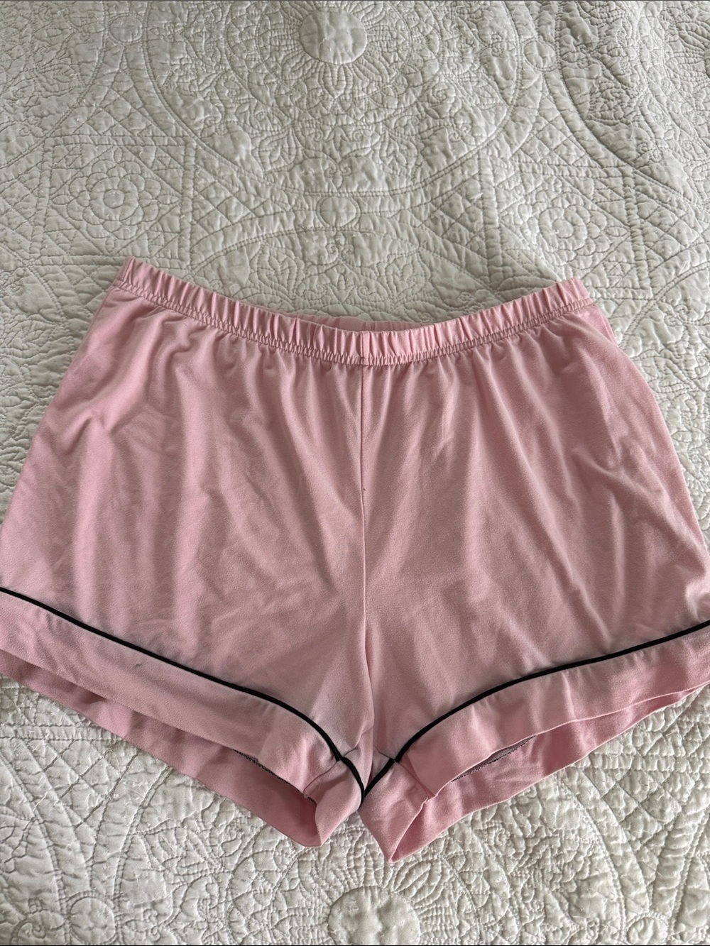 Juicy Couture Pink Sleep Shorts with Black Piping